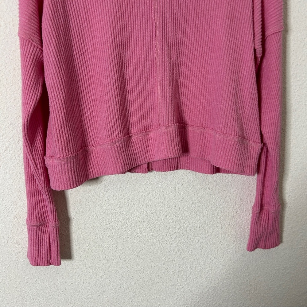 Abercrombie & Fitch Cropped Drop Shoulder Button Pink Cardigan Women’s Medium - Picture 8 of 10